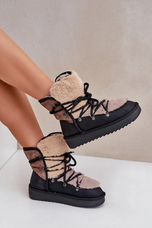 Śniegowce Damskie Z Futerkiem D.Franklin DFSH370012 Czarne