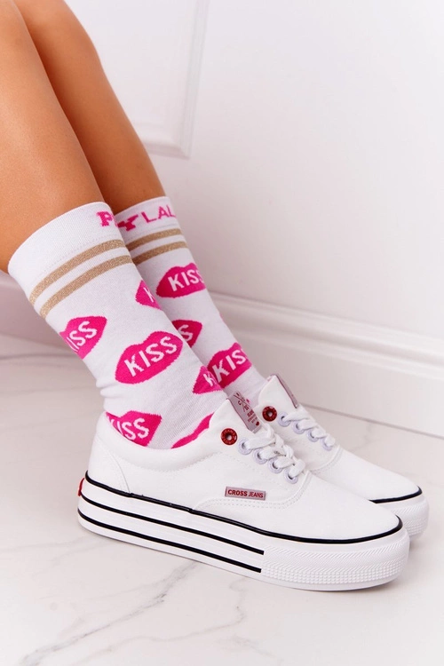Damskie Tenisówki Na Platformie CROSS JEANS FF2R4001C Białe