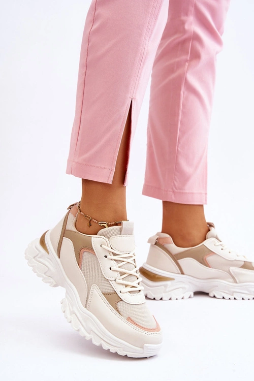 Damskie Wygodne Buty Sportowe Beżowe Alen