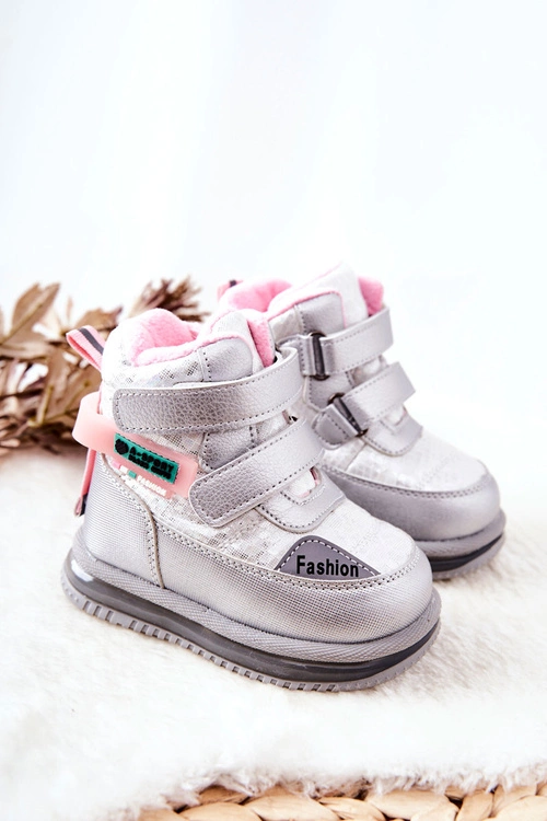 Ocieplane Śniegowce Botki Na Suwak Srebrne Hesiera
