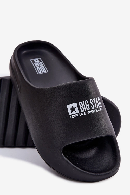 Piankowe Klapki Męskie Z Logo Big Star RR174A012 Czarne