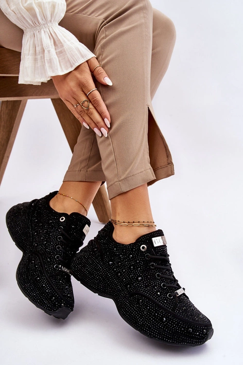 Damskie Sneakersy Na Platformie GOE JJ2N4058 Czarne