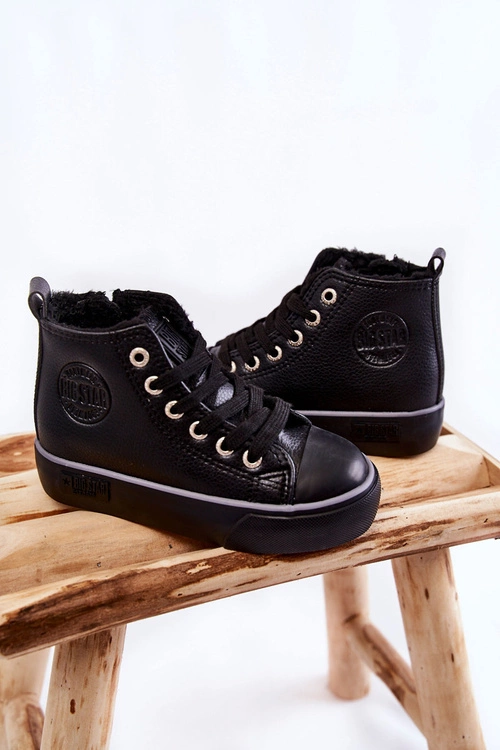 Dziecięce Wysokie Trampki Na Suwak Big Star KK374228 Czarne