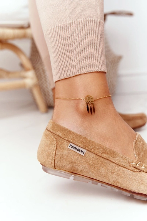 Damskie Zamszowe Mokasyny Beżowe San Marino