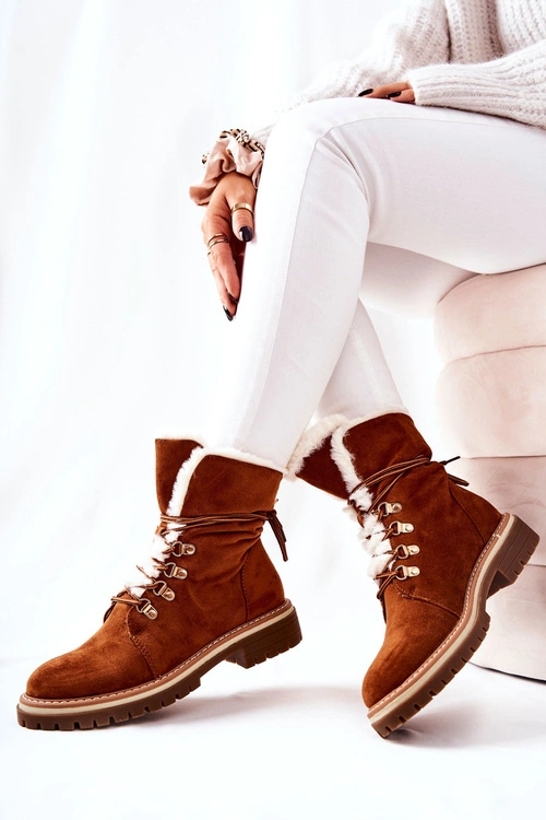 Botki Trapery Ocieplane Camel Nelby