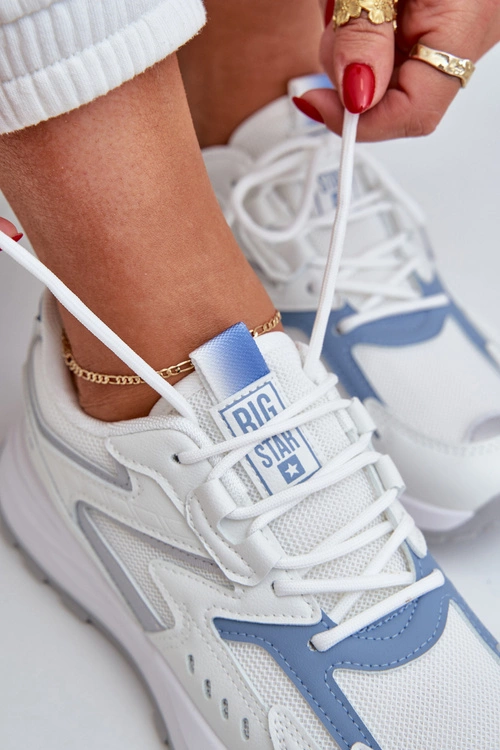 Buty Sportowe Damskie Big Star NN274A094 HI-POLY SYSTEM Biało-Niebieskie