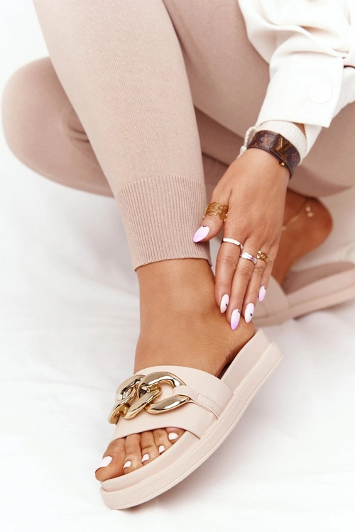 Klapki Na Platformie Z Łańcuchem Nude Vacation