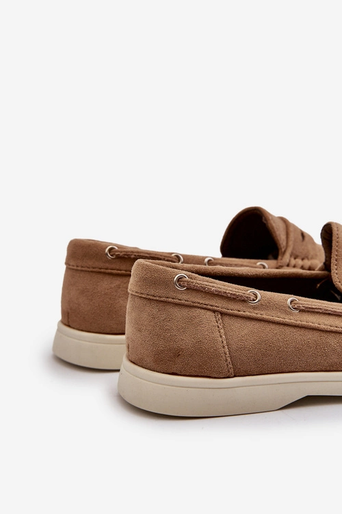 Męskie Mokasyny Z Eko Zamszu Beżowe Rivanell