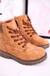 Dziecięce Botki Traperki Ocieplone Futerkiem Camel London
