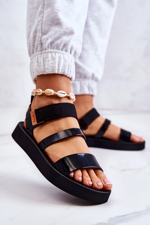 Pachnące Gumowe Sandały Na Rzep ZAXY HH285285 Czarne