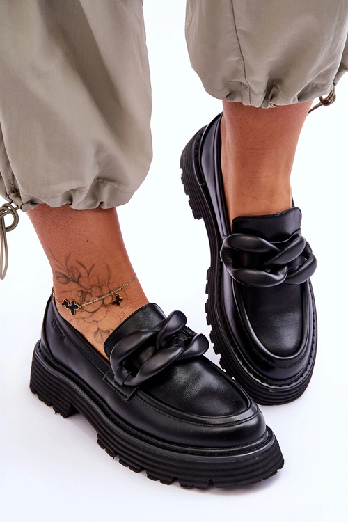 Skórzane Mokasyny Półbuty Big Star LL274580 Czarne