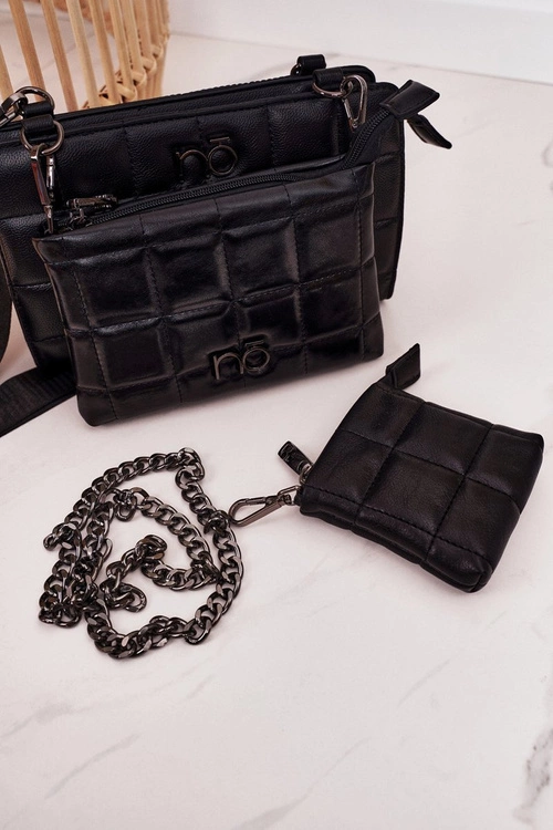 Wielofunkcyjna Pikowana Torebka Listonoszka NOBO NBAG-K1300 Czarna