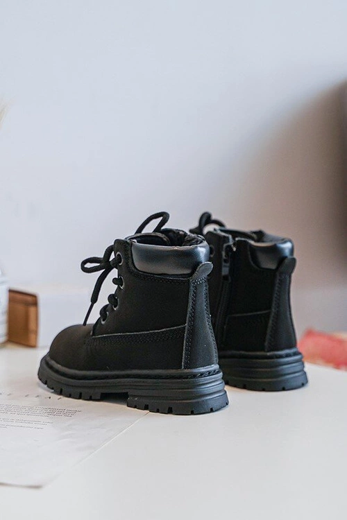 Dziecięce Botki Trapery Na Suwak Czarne Bansi