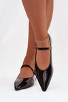 Lakierowane Baleriny Z Paskiem Czarne Jarelle
