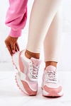 Sportowe Buty Sneakersy Różowo-Białe Revenge