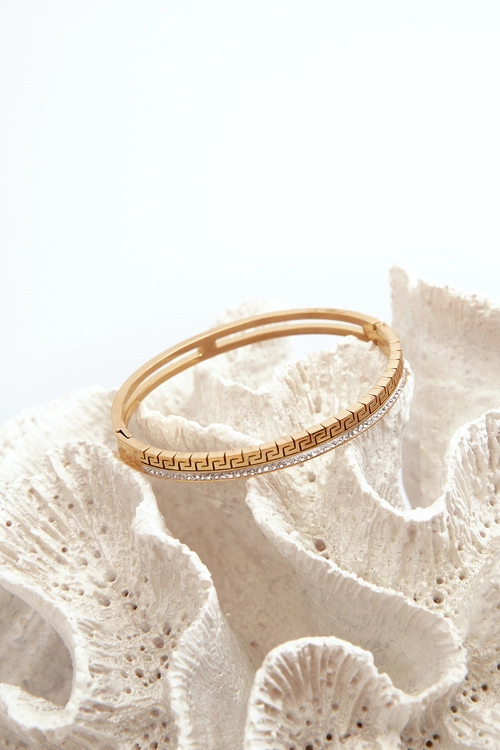 Damska Bransoleta Z Cyrkoniami Stal Nierdzewna Złota