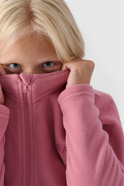 Dziewczęcy Polar Ze Stójką Slim 4F 4FJWMM00TFLEF261-56S Różowy