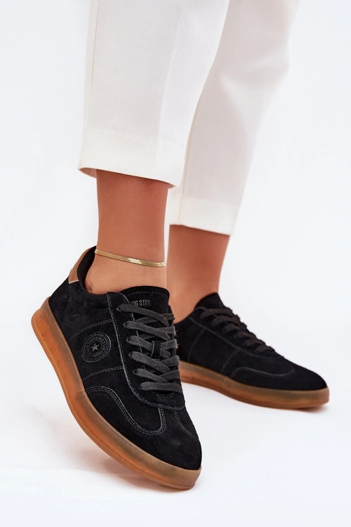 Zamszowe Sneakersy Damskie Big Star RR274851 HI-POLY SYSTEM Czarne