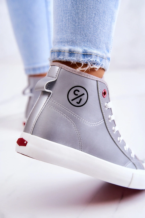 Damskie Wysokie Trampki Cross Jeans JJ2R4057C Szare