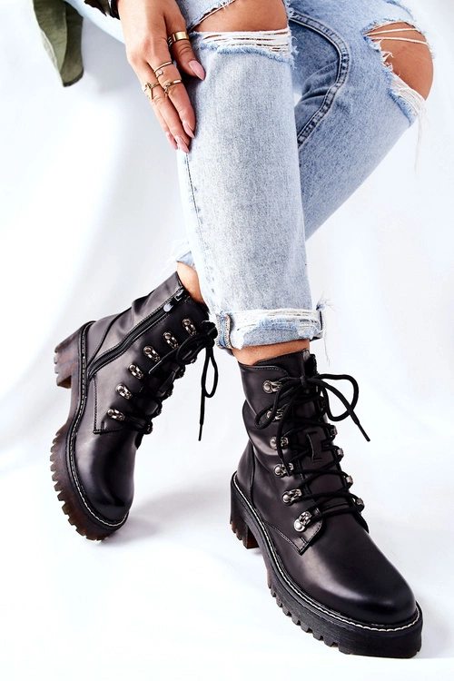 Botki Damskie Workery Czarne Magris