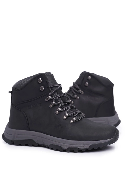 Buty Trekkingowe Męskie Skórzane Big Star Czarne EE174201