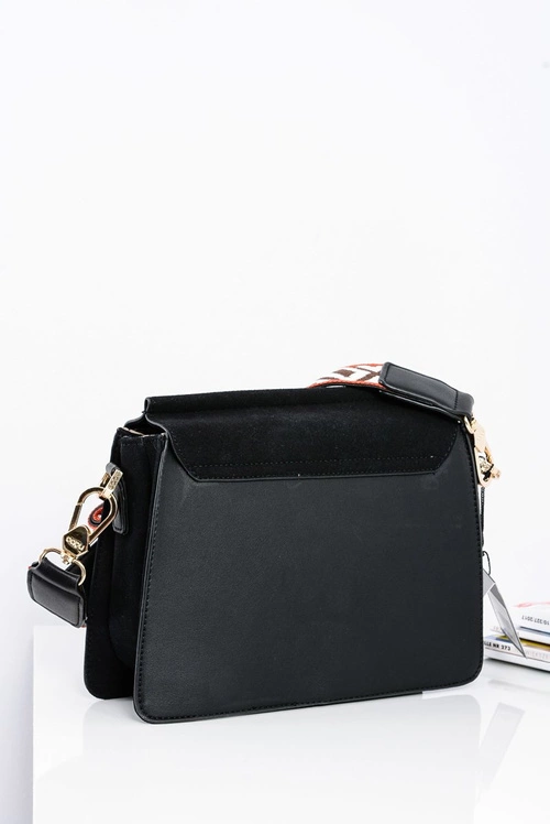 Damska Torebka Czarna Listonoszka z Cyrkoniami