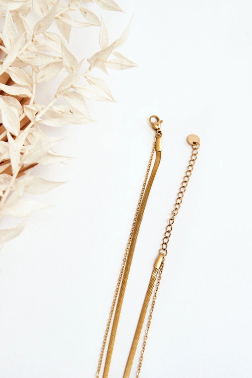 Damski Łańcuszek Żmijka Z Kwiatami Złoty