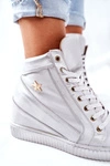 Damskie Sportowe Skórzane Buty Lewski Srebrne 3079