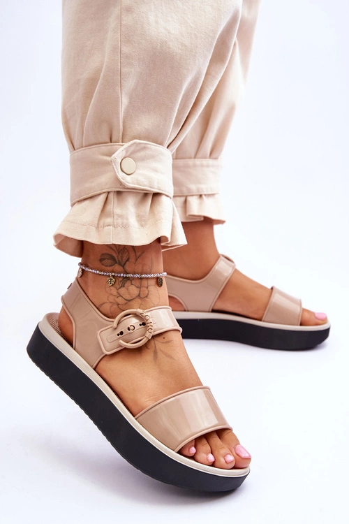 Pachnące Hipoalergiczne Sandały ZAXY JJ285240 Beżowo-Czarne