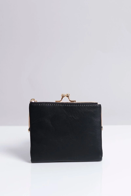 Mała Damska Czarna Portmonetka