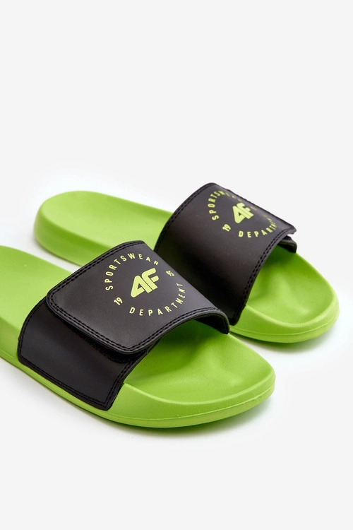 Klapki Młodzieżowe 4FJMM00FFLIM043-72N Czarno-Zielone