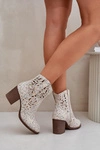 Ażurowe Botki Na Słupkowym Obcasie Multikolor Nurissa