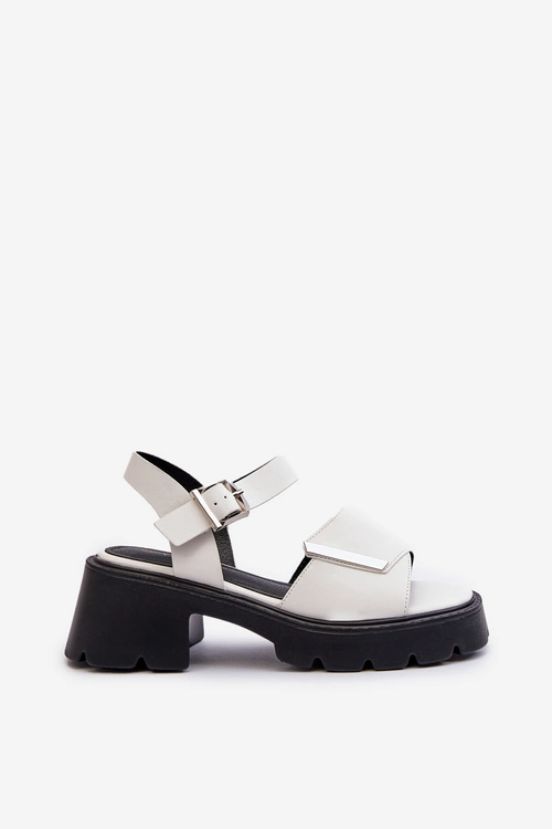 Sandały Damskie Z Eko Skóry Na Obcasie I Platformie Vinceza 36257 Biały