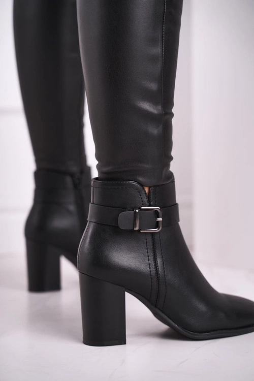 Botki Damskie Na Słupku Sergio Leone Czarne BT509