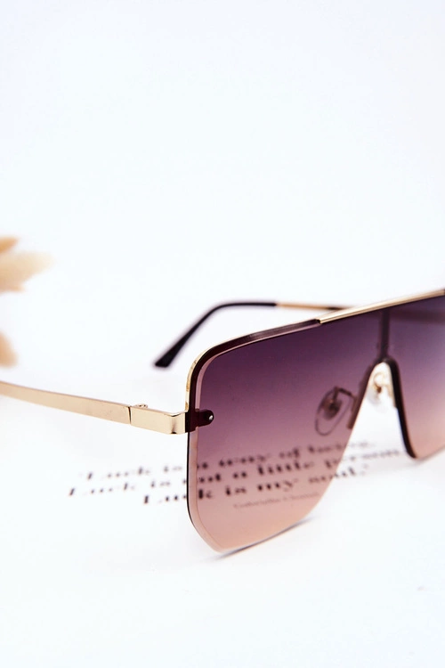 Modne Okulary Przeciwsłoneczne 400UV Prius V310 Gradient Złoto-Brązowe