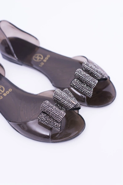 Lu Boo | Gumowe Balerinki Meliski Kokarda Czarne Cindela