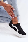 Sneakersy Damskie Na Platformie Czarne Tellnira