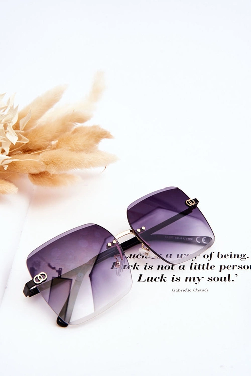 Duże Damskie Okulary Przeciwsłoneczne 400UV E4721 Gradient Czarne