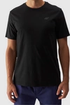 Koszulka Męska Gładka Z Logo Czarna 4F 4FWMM00TTSHM1843-20S