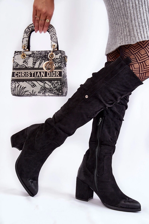 Zamszowe Kozaki Za Kolano La.Fi 270065B-SU Czarne