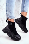 Damskie Buty Sportowe Wysokie Big Star Czarne GG274607