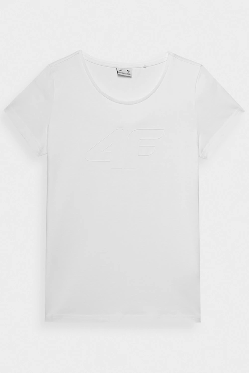 Damski T-Shirt Z Nadrukiem 4F 4FWMM00TTSHF1846-10S Biały