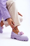 Damskie Mokasyny Na Platformie Z Ozdobami Fioletowe Brenda