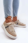 Sneakersy Skórzane Damskie D&A LR110 Beżowe