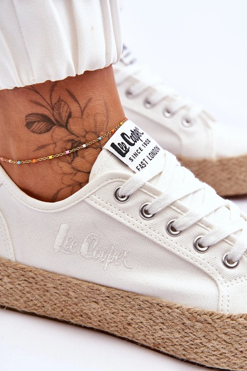 Modne Trampki Z Plecionką Lee Cooper LCW-23-31-1796L Białe