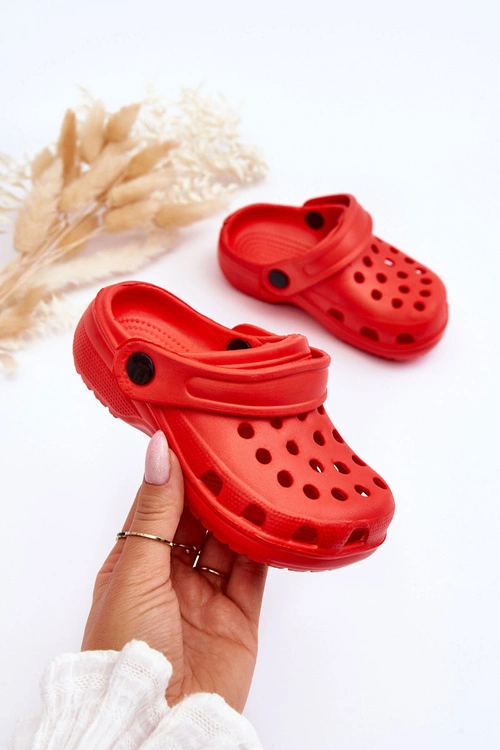 Piankowe Dziecięce Kroksy Klapki Czerwone Percy