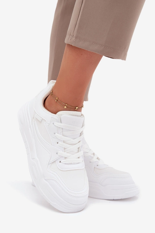 Sneakersy Damskie Na Platformie Big Star SS274590 HI-POLY SYSTEM Białe