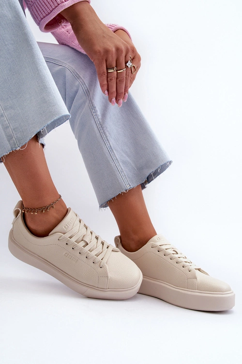 Lekkie Sneakersy Damskie Big Star NN274321 Memory Foam System Beżowe