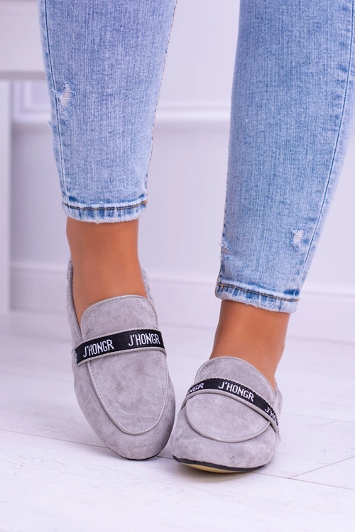 Szare Mokasyny Damskie Lu Boo Horten