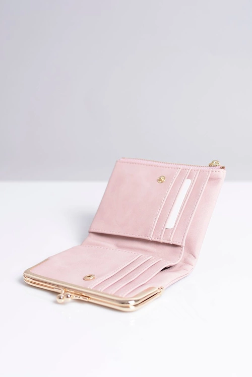 Mała Damska Portmonetka Pudrowy Róż